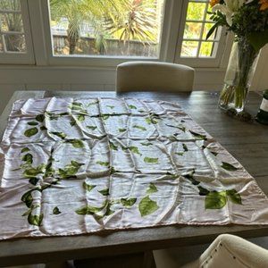 Chanel Rose Flower Motif Square Silk Scarf